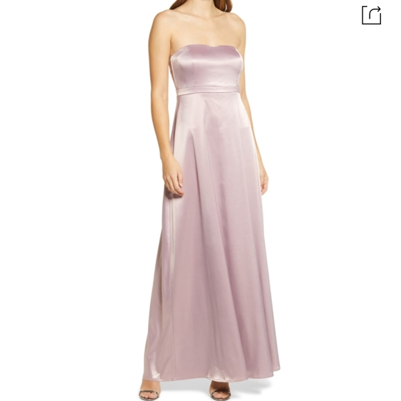 Lulus Dresses & Skirts - Lulus strapless satin gown light purple small